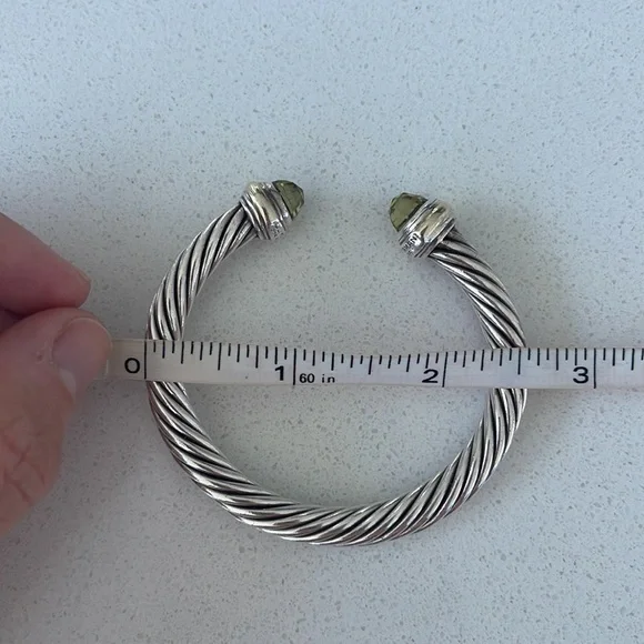 David Yurman cable classic bracelet Prasiolite & 14k yellow gold, 7mm